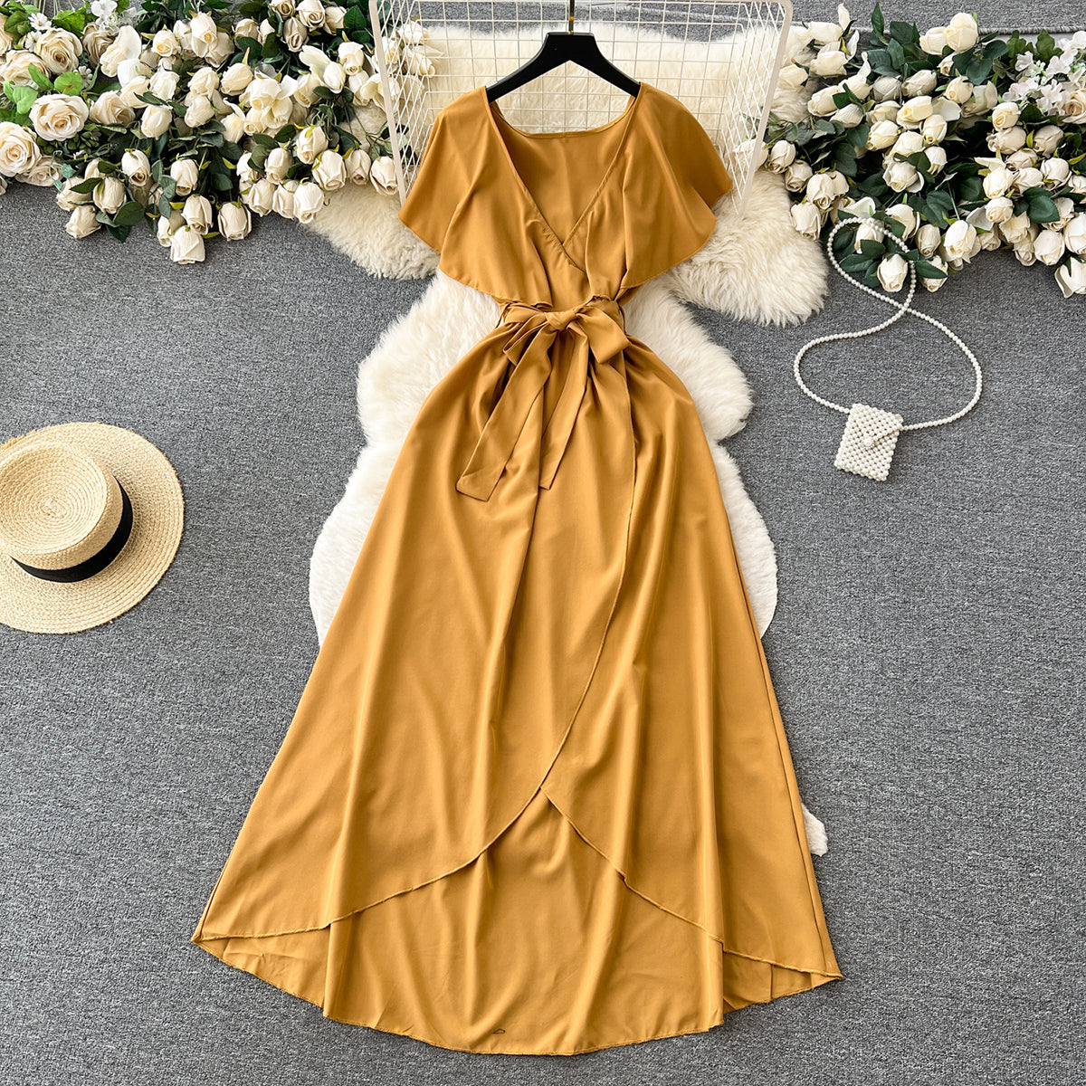 Cute V-neck Dress, A-line Fashion Dress P262