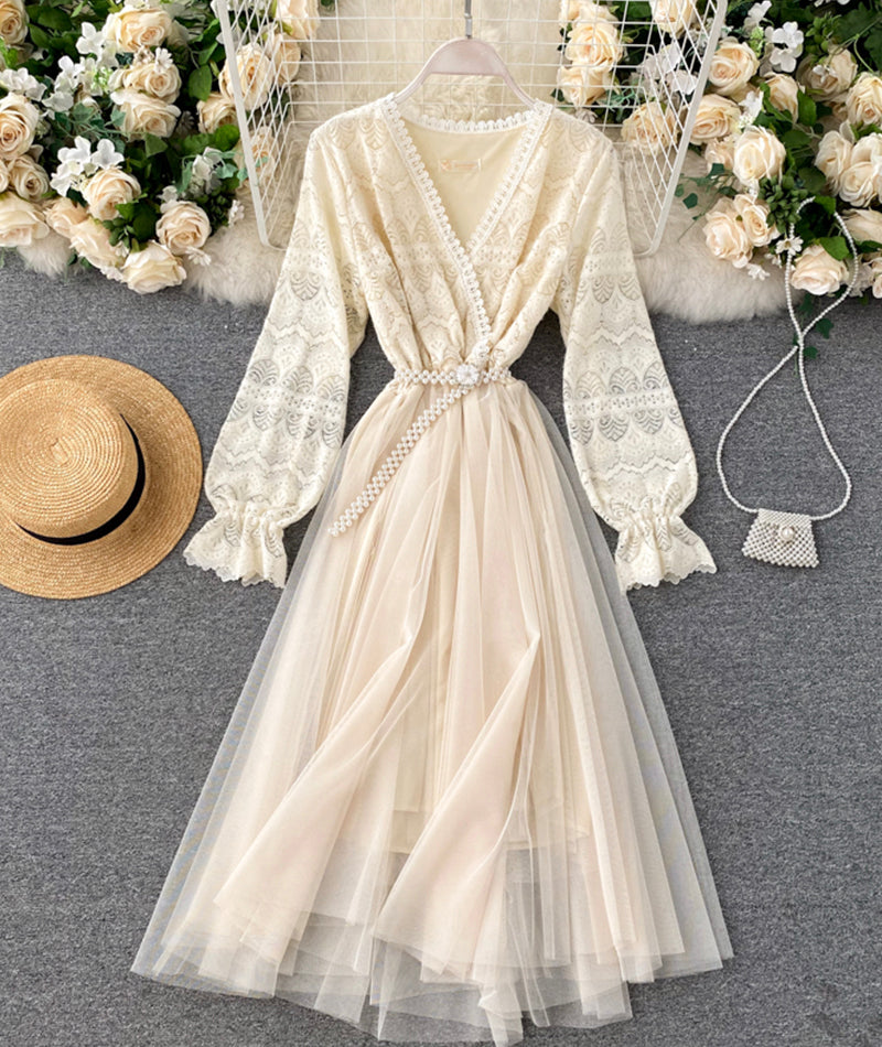 Cute Lace Long Dress Fashion Dress P315