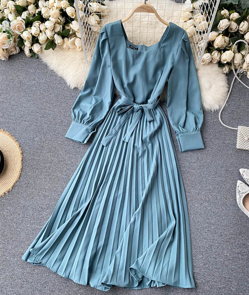 Simple A Line Long Sleeve Dress P294