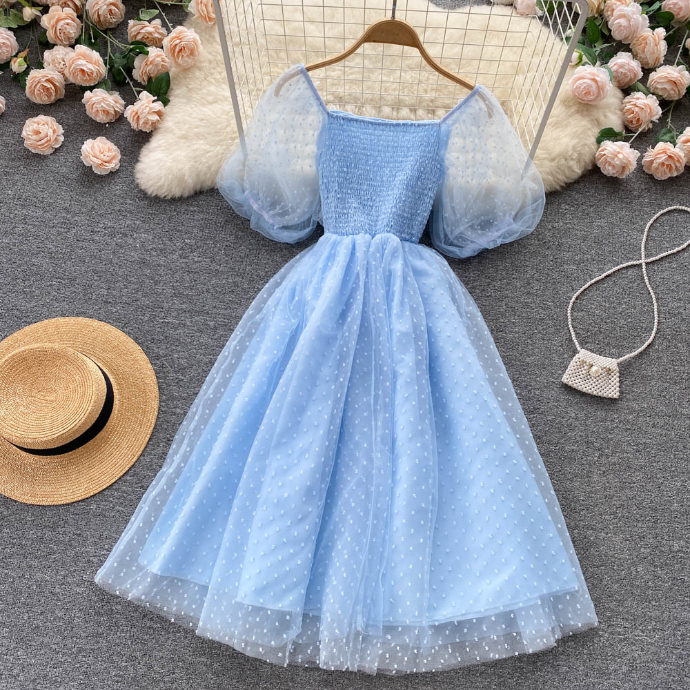 Cute Tulle Lace Short Dress Fashion Girl Dress P317