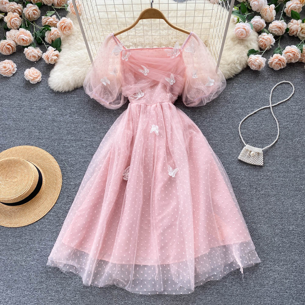 Cute Tulle Lace Short Dress Fashion Girl Dress P317