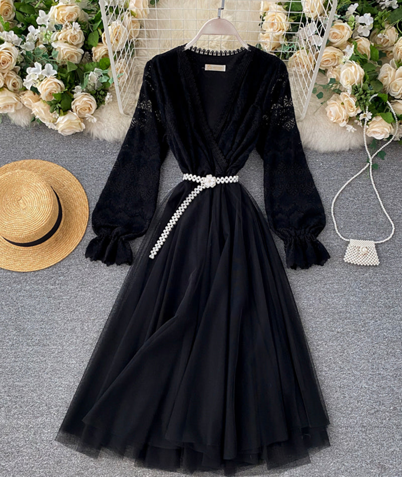 Cute Lace Long Dress Fashion Dress P315