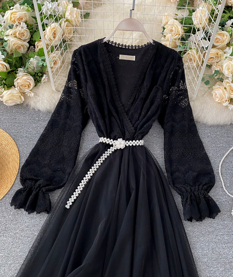 Cute Lace Long Dress Fashion Dress P315