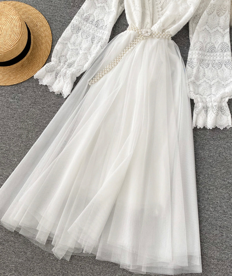 Cute Lace Long Dress Fashion Dress P315