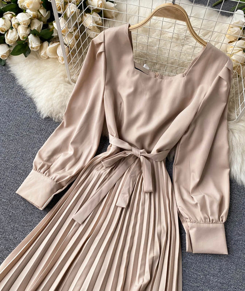 Simple A Line Long Sleeve Dress P294