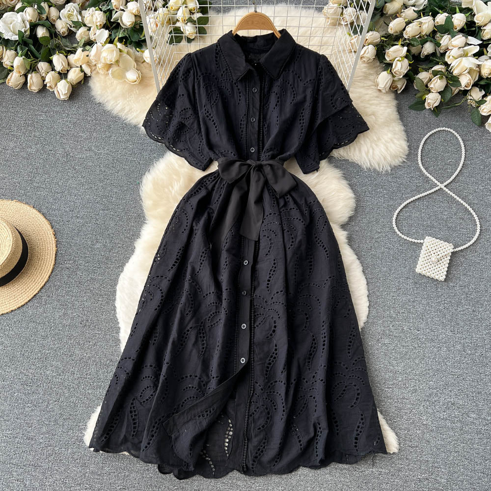 A line lace dress women's dress P091