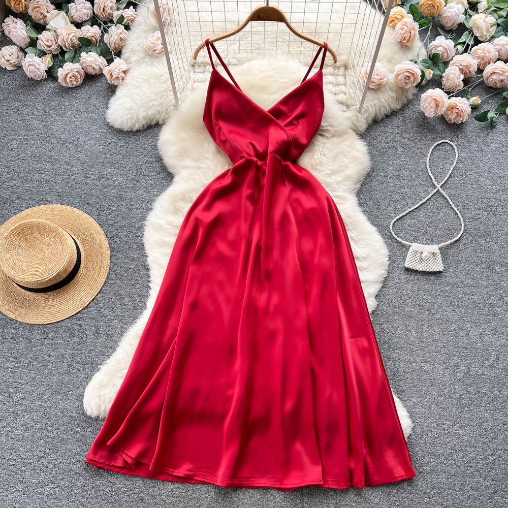 Sweet Straps Summer Dress Women Holiday Dress P180