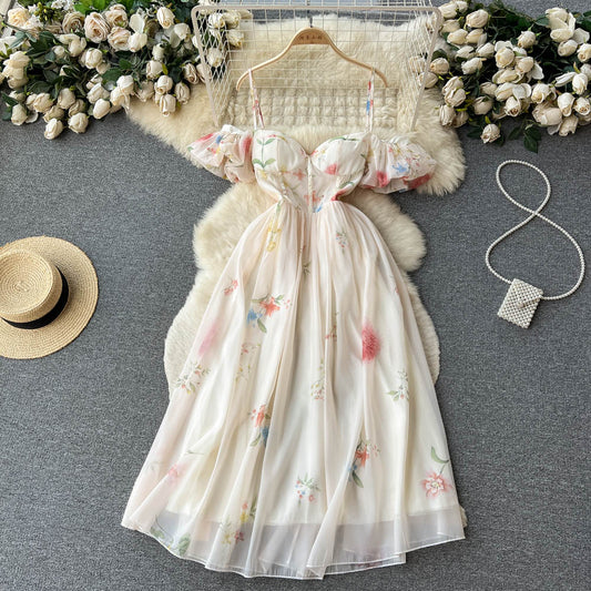 Sexy Spaghetti Straps Floral Dress Women Holiday Dress P195