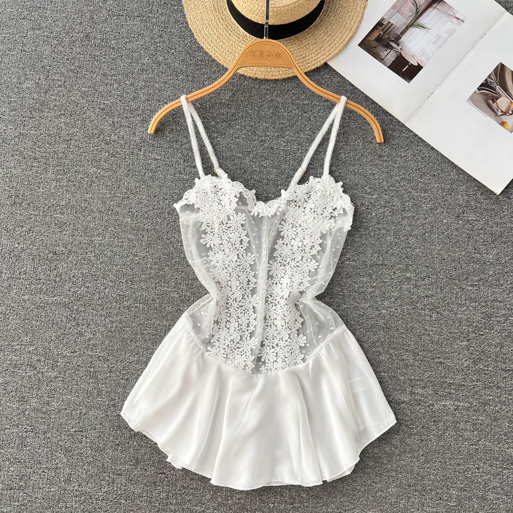 Sexy Spaghetti Straps Summer Short Lace Dress Women Holiday Dress P189