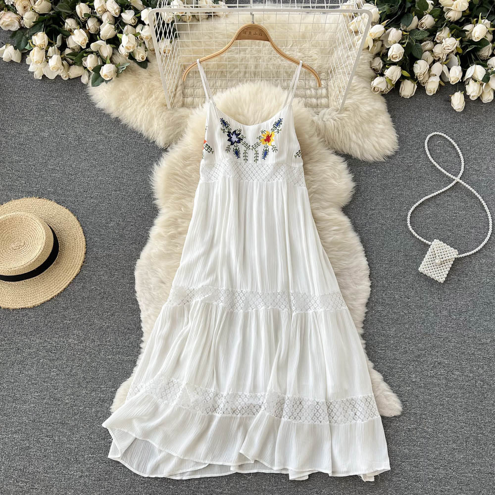 Sexy Spaghetti Straps Boho Lace Dress Women Holiday Dress P193