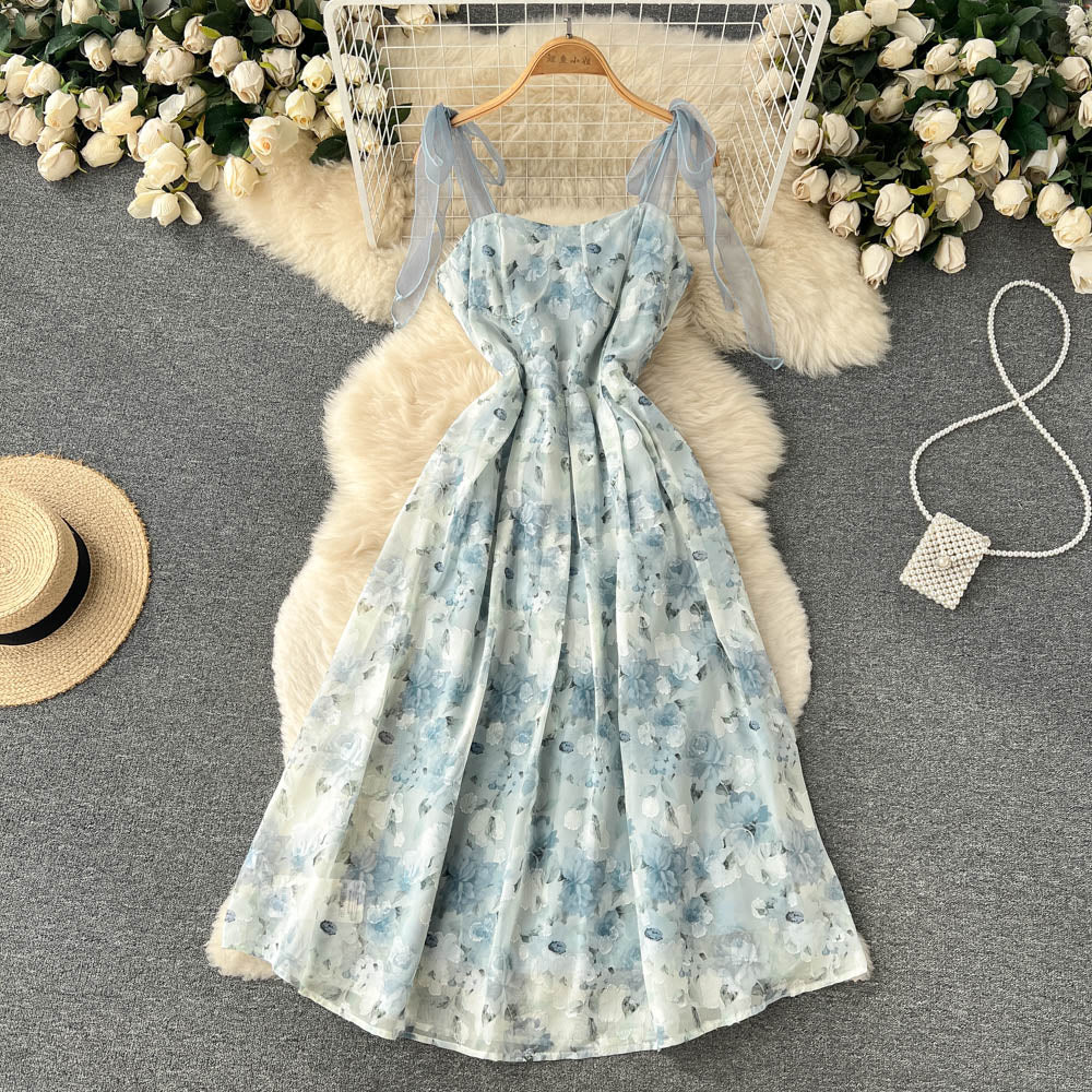 Sexy Spaghetti Straps Flower Dress Summer Women Holiday Dress P215