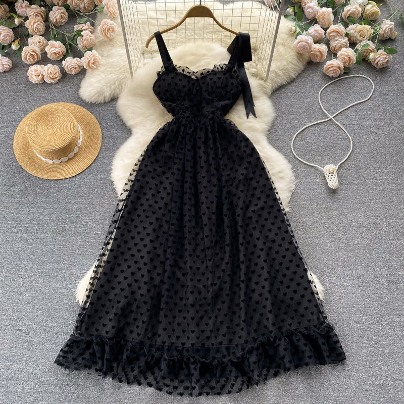 Sexy spaghetti straps summer black dress women's dress P128