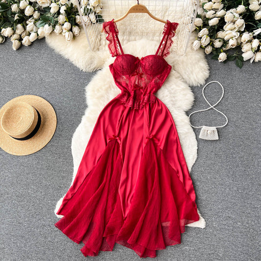 Sexy Spaghetti Straps Hot Lace Dress Women Holiday Dress P202