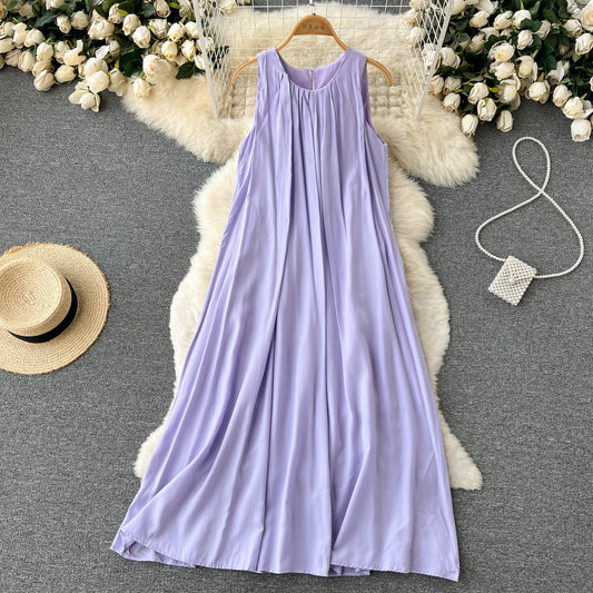 Simple Scoop Summer Beach Dress Women Holiday Dress P188