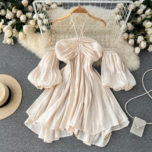 Sweet Halter Summer Short Dress Women Holiday Dress P173