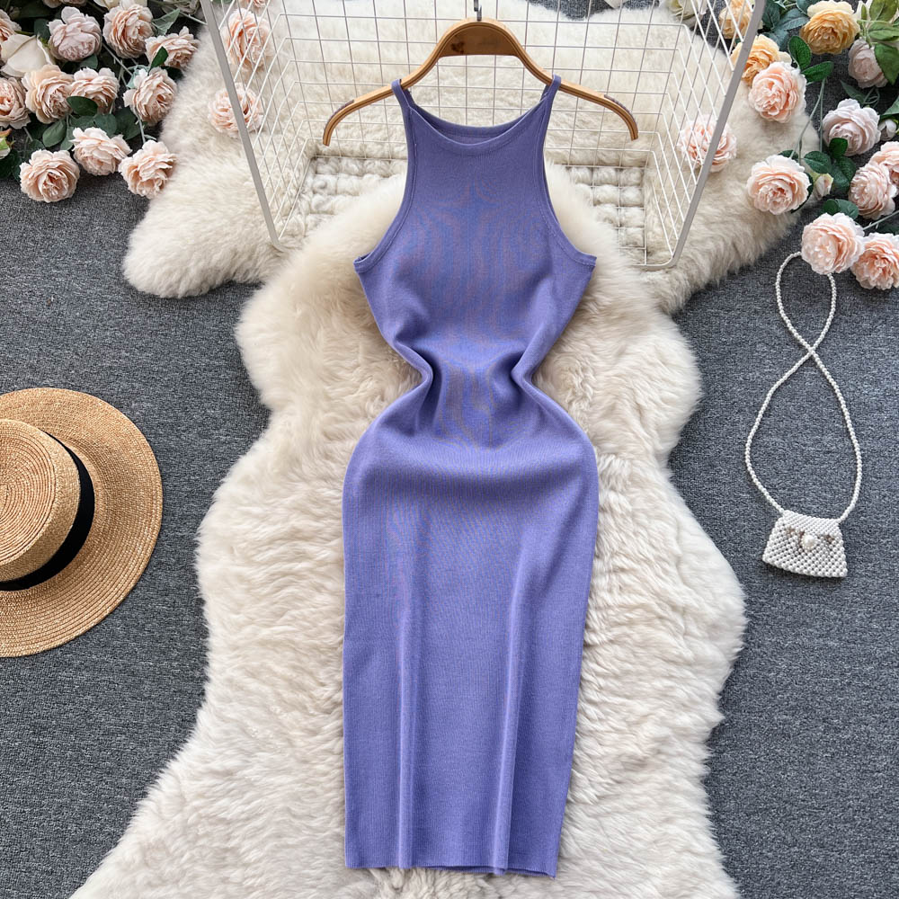 Sexy Spaghetti Straps Tight Knit Dress Women Holiday Dress P172