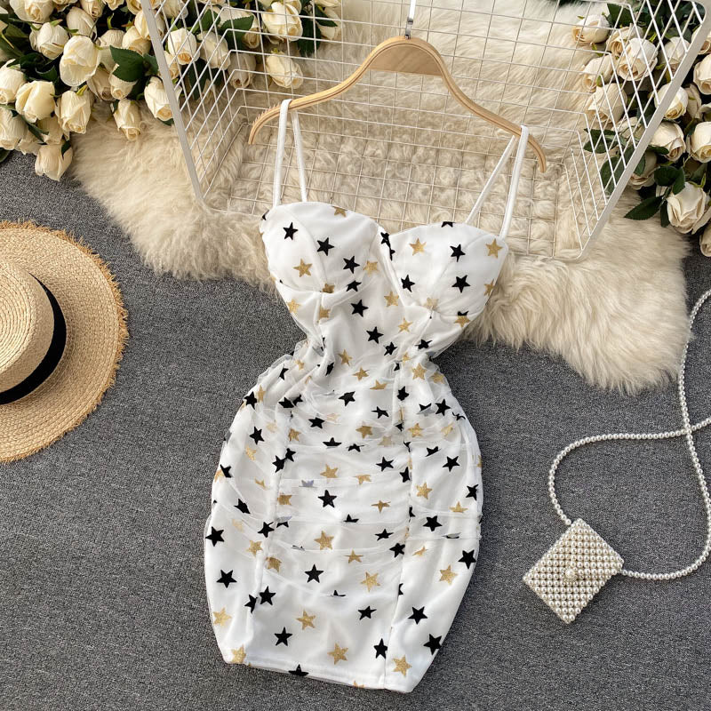 Sexy Straps Summer Short Star Dress Women Holiday Dress P181