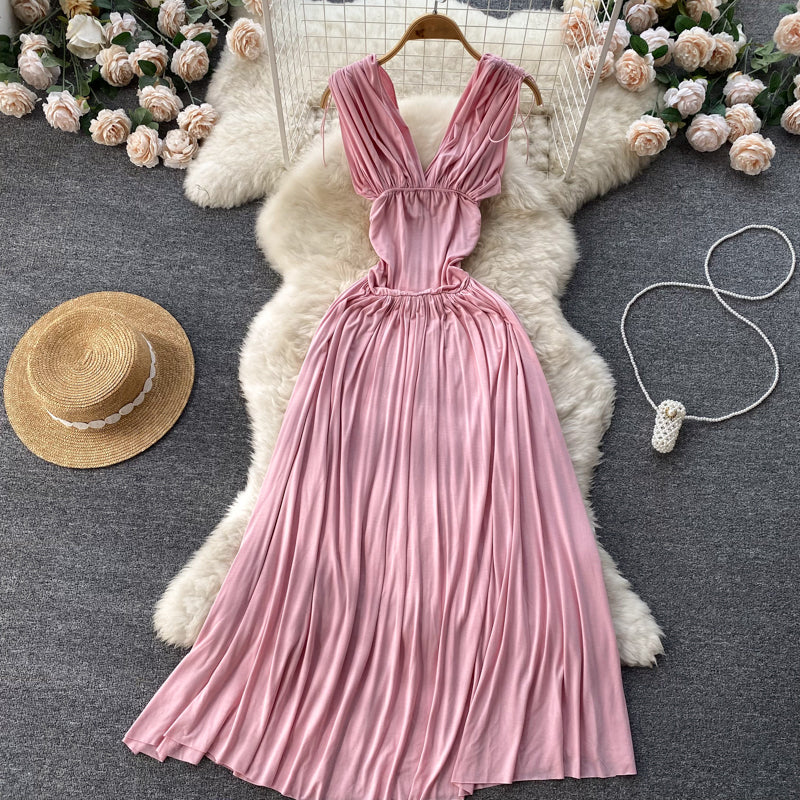 Cute A line V neckline Summer Holiday Bohemian Dress Women Dress P152