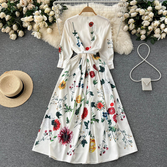 simple 3/4 sleeves summer women's dress P117