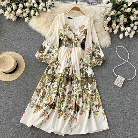 simple long sleeves summer women's dress P118