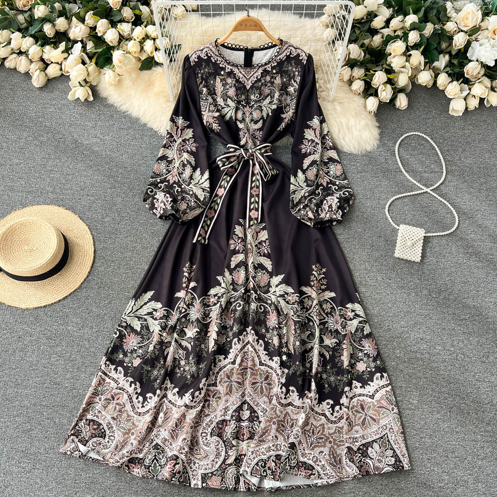 simple long sleeves summer women's dress P119