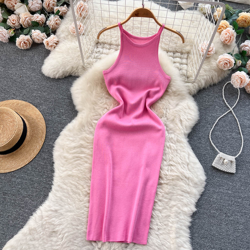 Sexy Spaghetti Straps Tight Knit Dress Women Holiday Dress P172