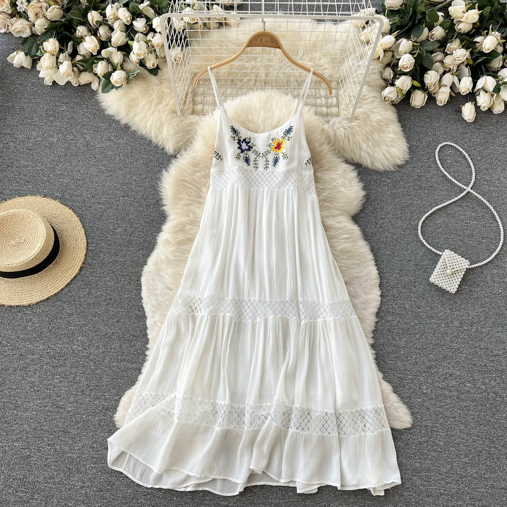 Sexy Spaghetti Straps Boho Lace Dress Women Holiday Dress P193