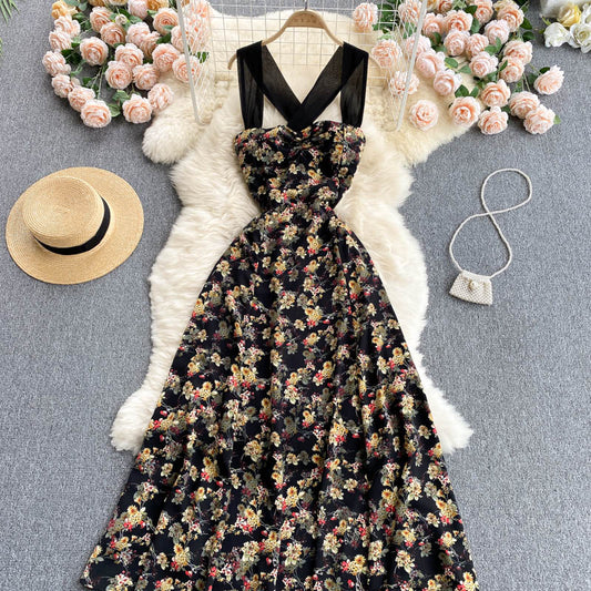 Cute Floral Summer Beach Women Dress P090