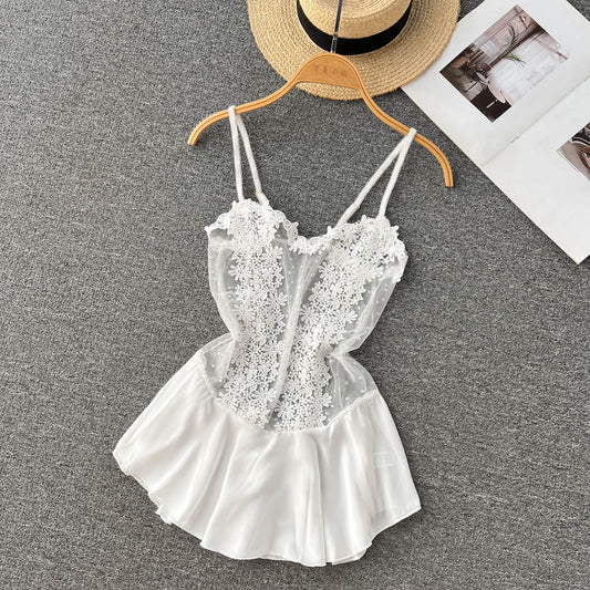 Sexy Spaghetti Straps Summer Short Lace Dress Women Holiday Dress P189