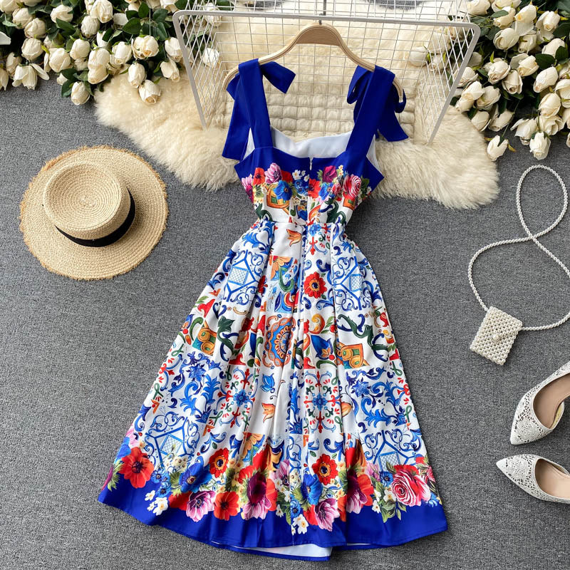 Vintage Straps Cute Summer Boho Dress Women Holiday Dress P200