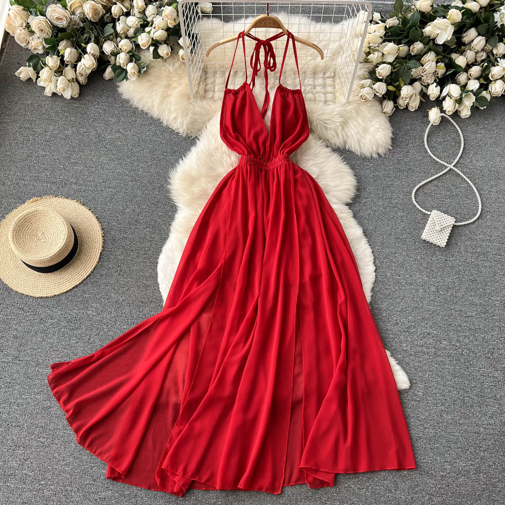 Sexy Spaghetti Straps Backless Summer Beach Dress Hot Women Dress P148