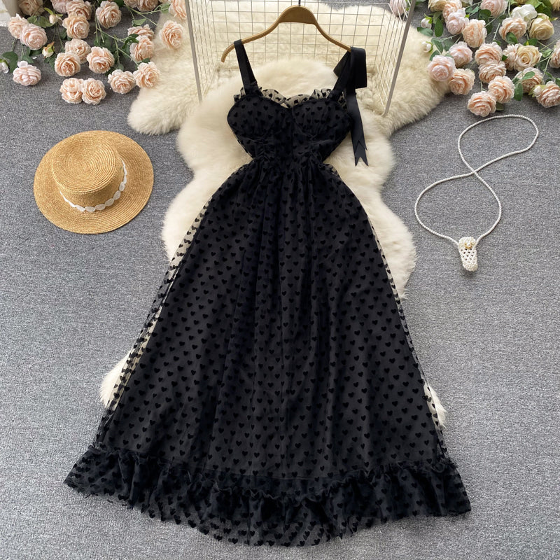 Sexy spaghetti straps summer black dress women's dress P128