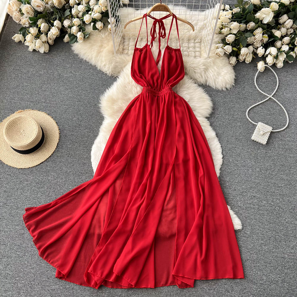 Sexy Spaghetti Straps Backless Summer Beach Dress Hot Women Dress P148