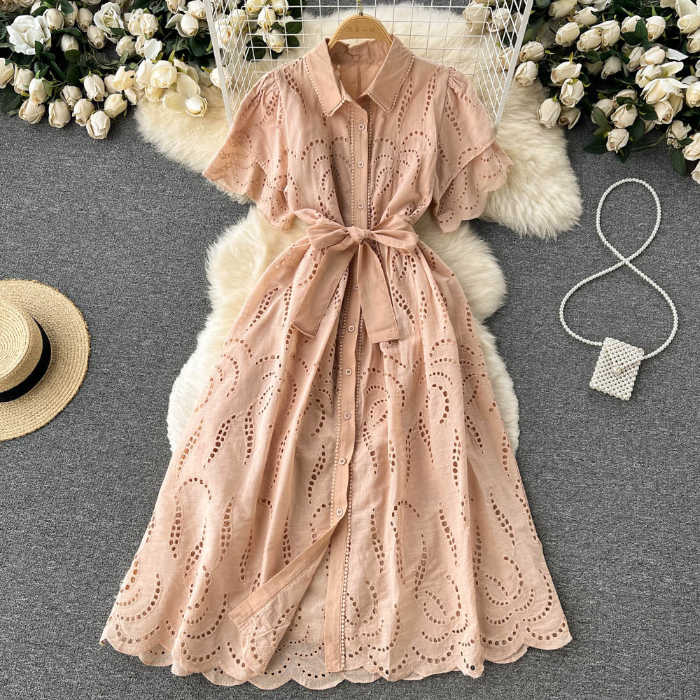 A line lace dress women's dress P091