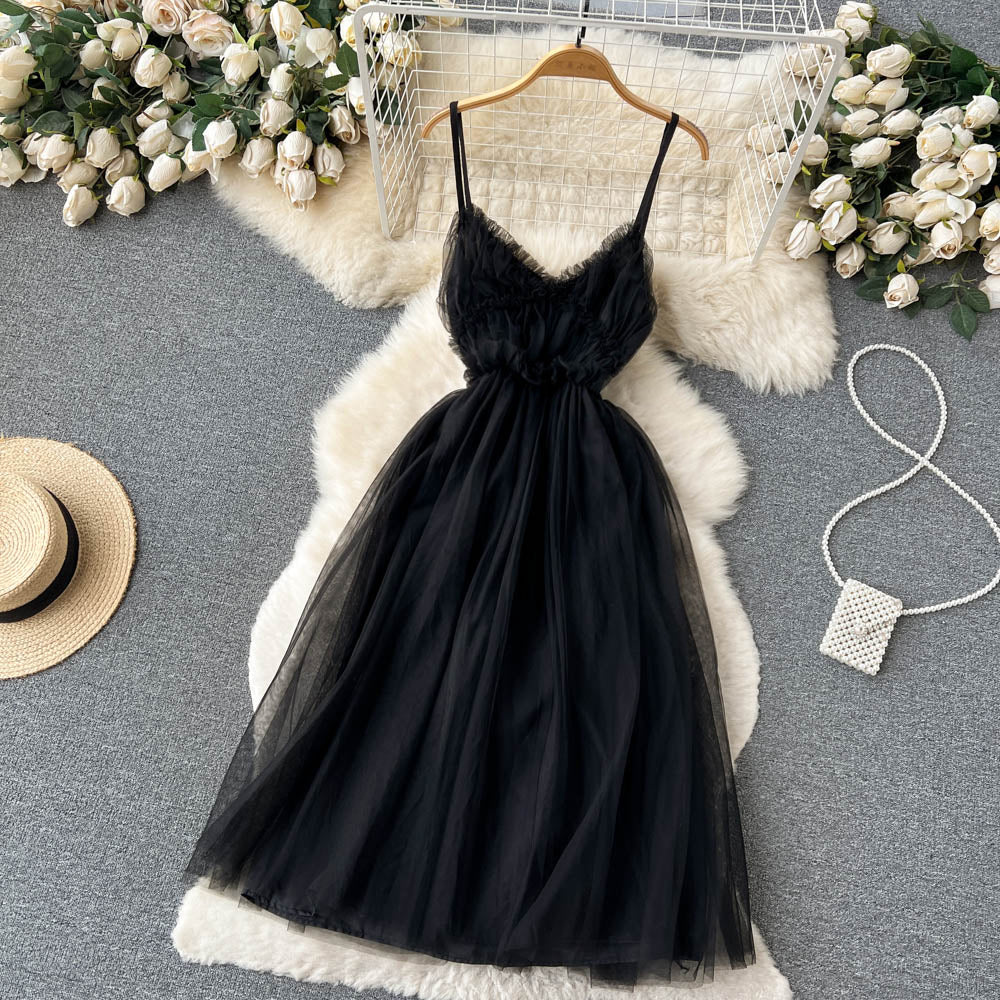 Sexy Spaghetti Straps Tulle Short Dress Hot Women Dress P144