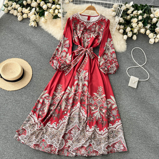 simple long sleeves summer women's dress P119