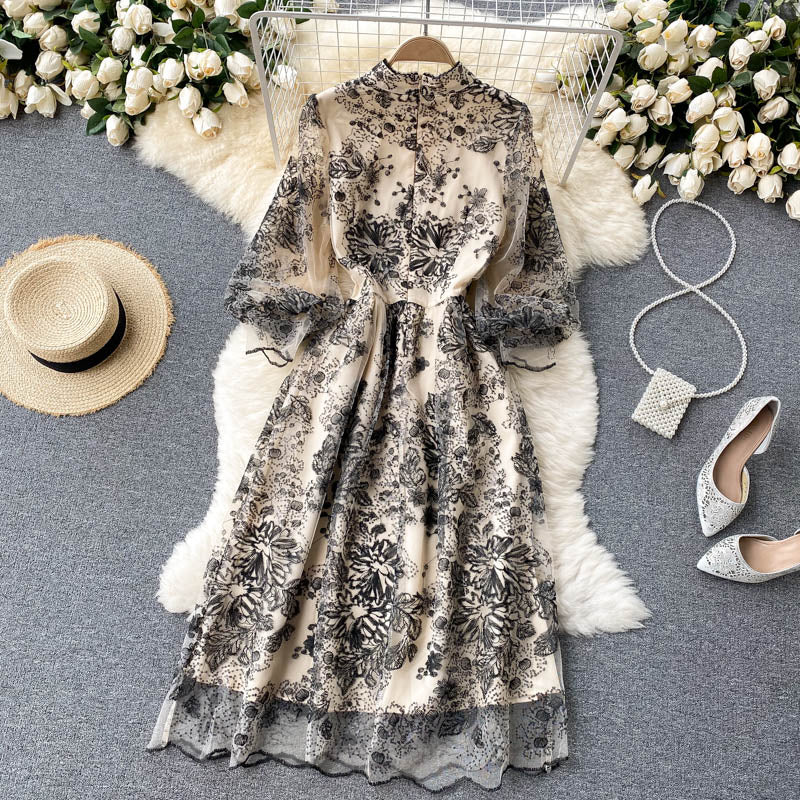 Cute long sleeves lace dress women's dress P111