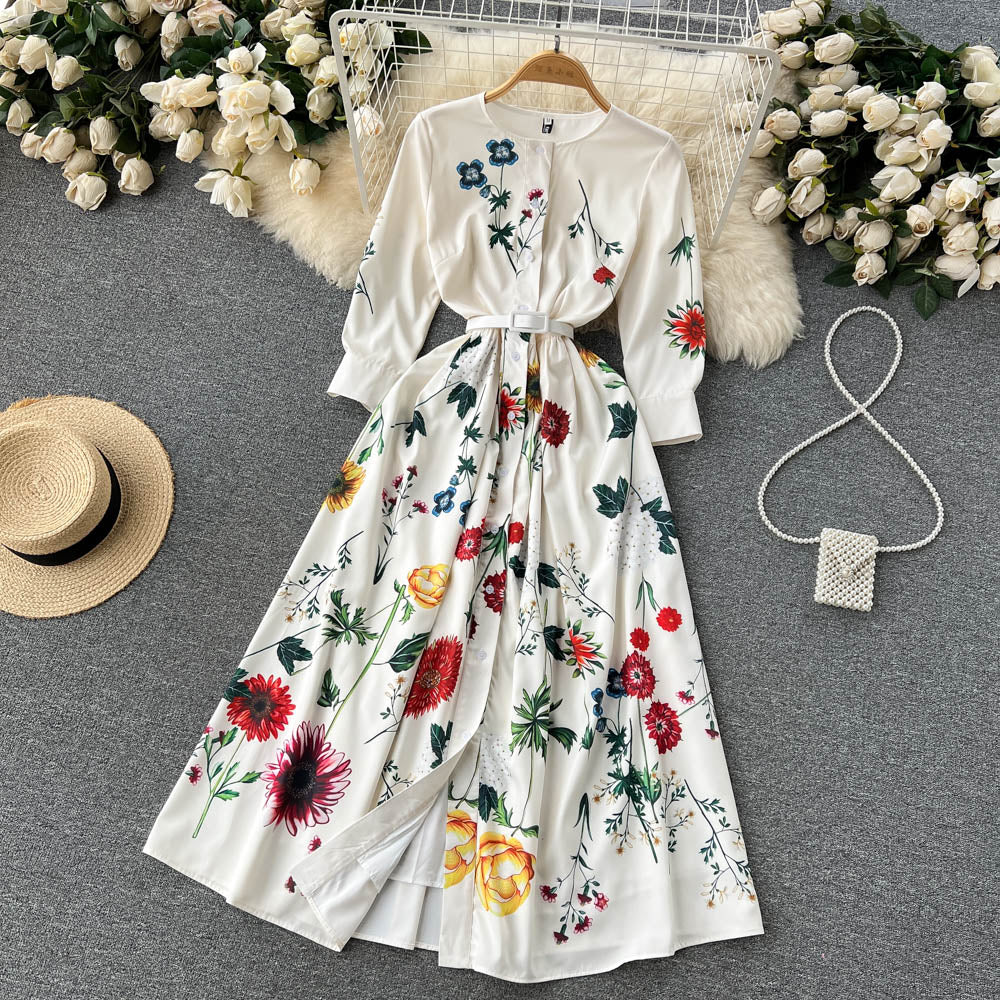 simple 3/4 sleeves summer women's dress P117