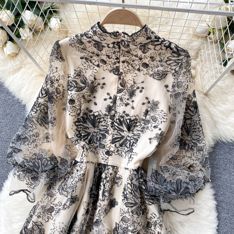 Cute long sleeves lace dress women's dress P111