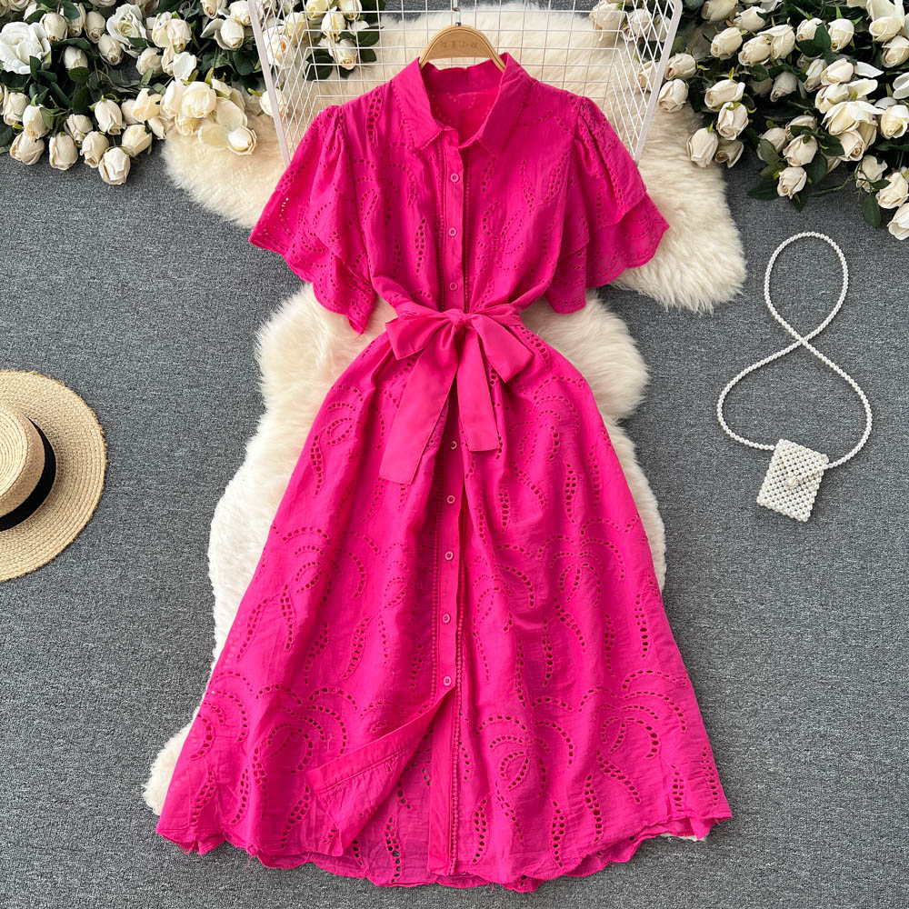 A line lace dress women's dress P091