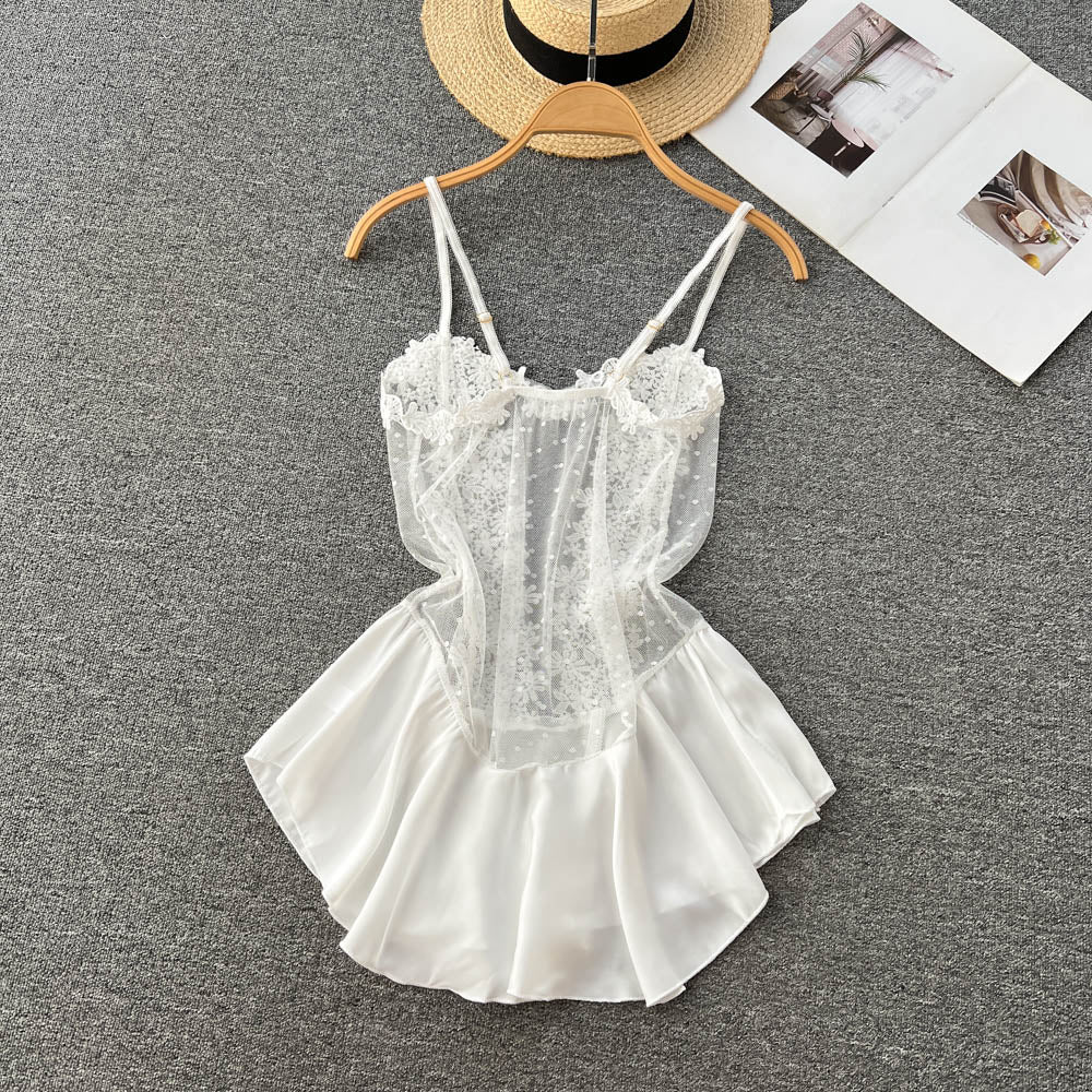 Sexy Spaghetti Straps Summer Short Lace Dress Women Holiday Dress P189