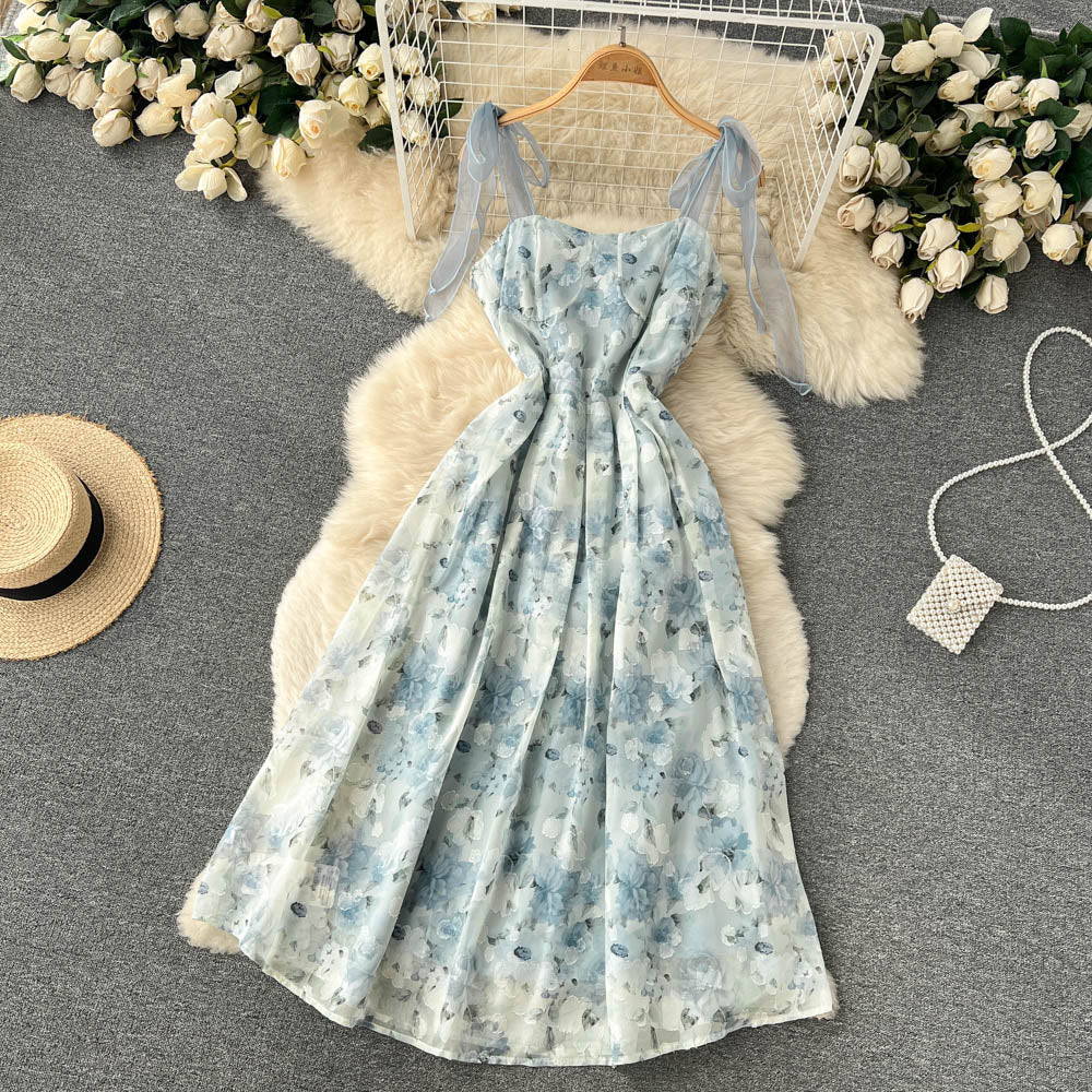 Sexy Spaghetti Straps Flower Dress Summer Women Holiday Dress P215