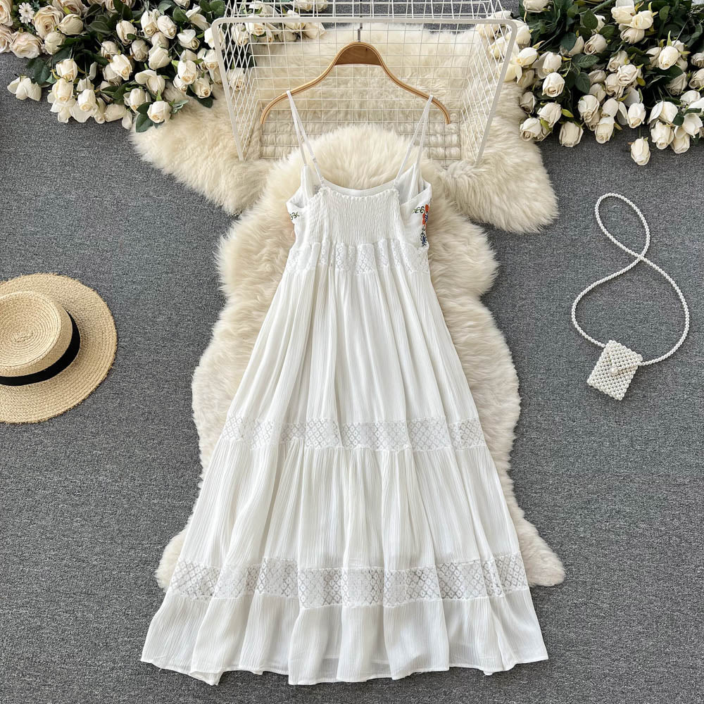 Sexy Spaghetti Straps Boho Lace Dress Women Holiday Dress P193