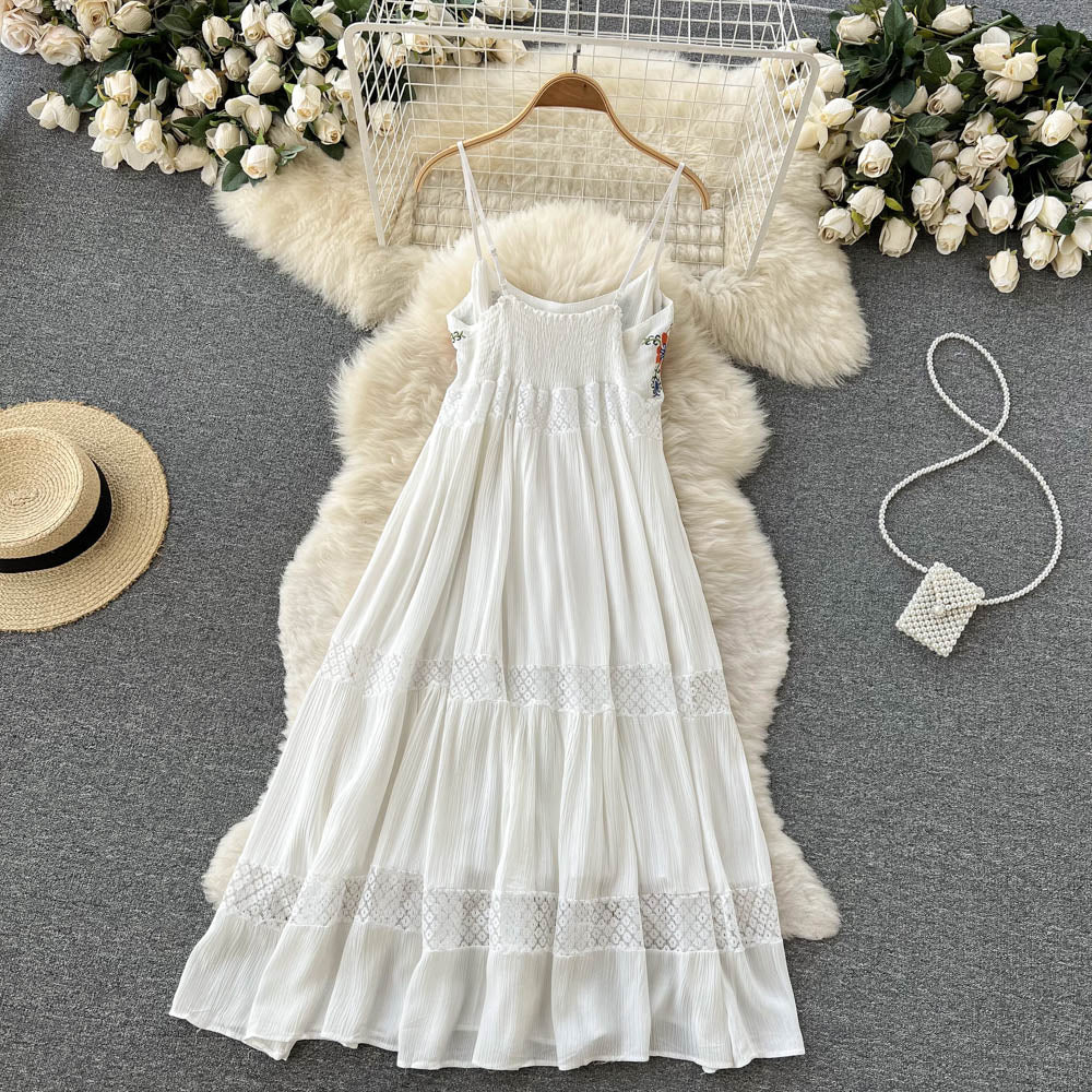 Sexy Spaghetti Straps Boho Lace Dress Women Holiday Dress P193