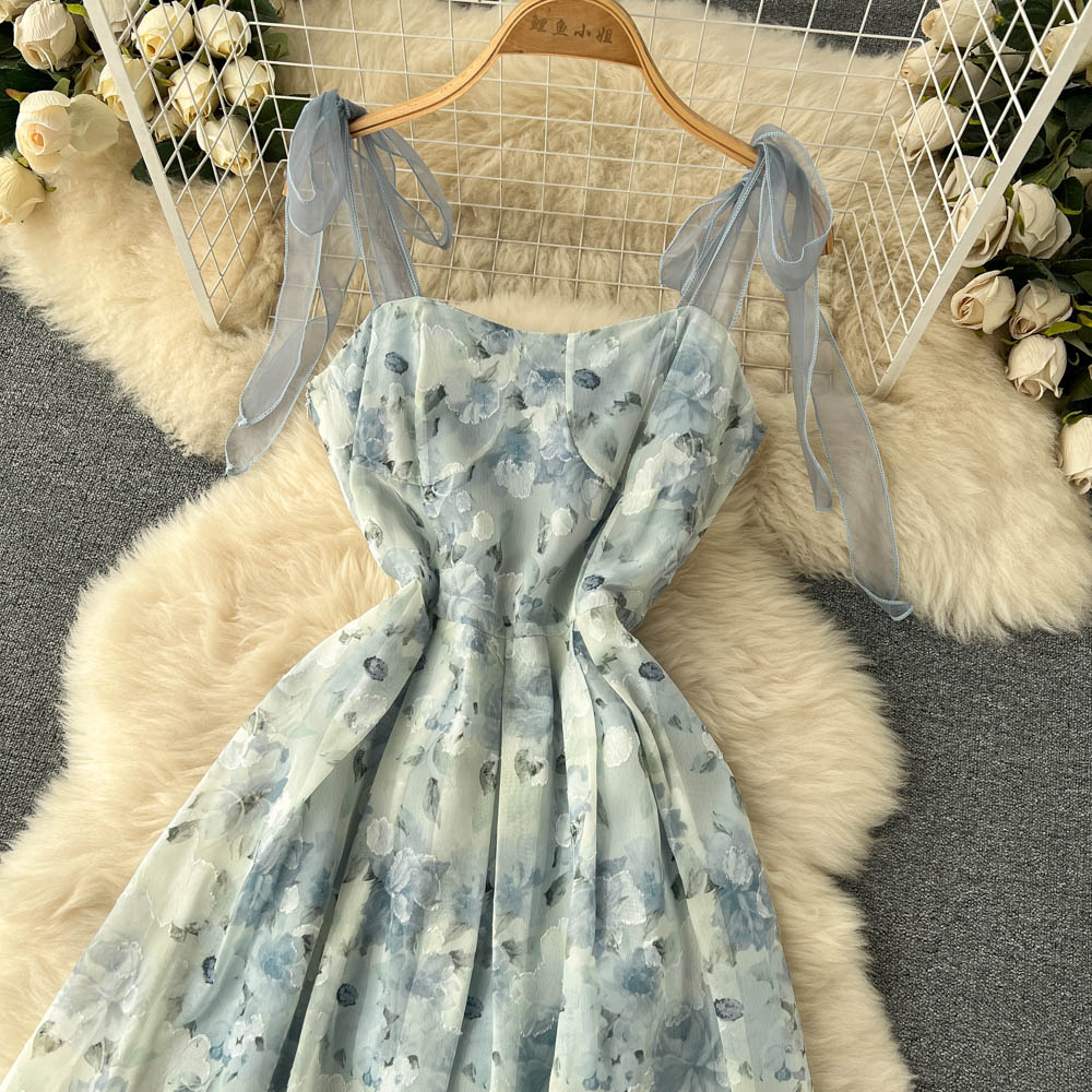 Sexy Spaghetti Straps Flower Dress Summer Women Holiday Dress P215