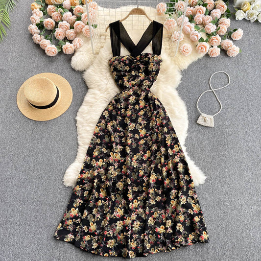 Cute Floral Summer Beach Women Dress P090