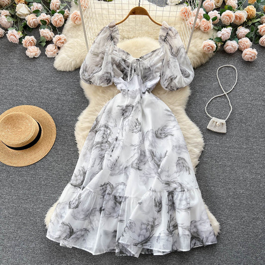 simple short sleeves summer women's dress P116