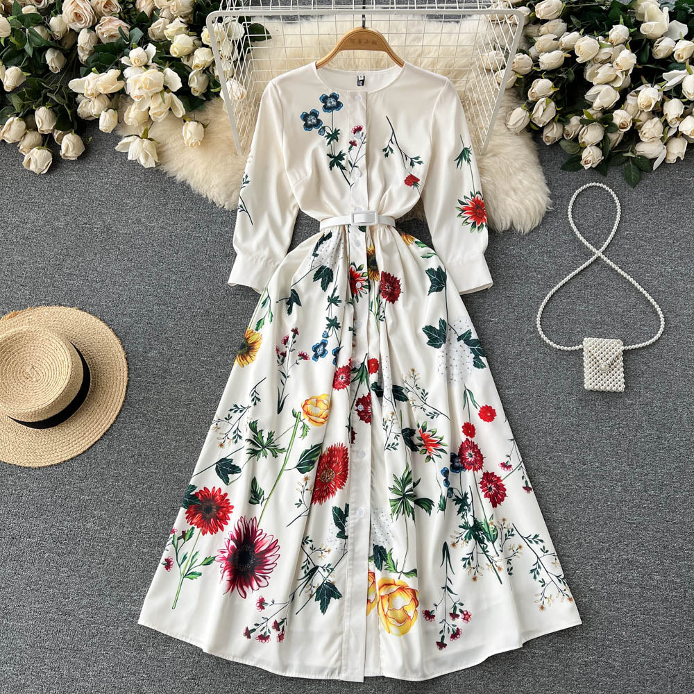 simple 3/4 sleeves summer women's dress P117