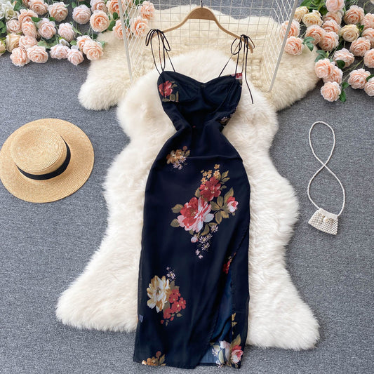 Sexy Spaghetti Straps Flower Dress Summer Women Holiday Dress P214