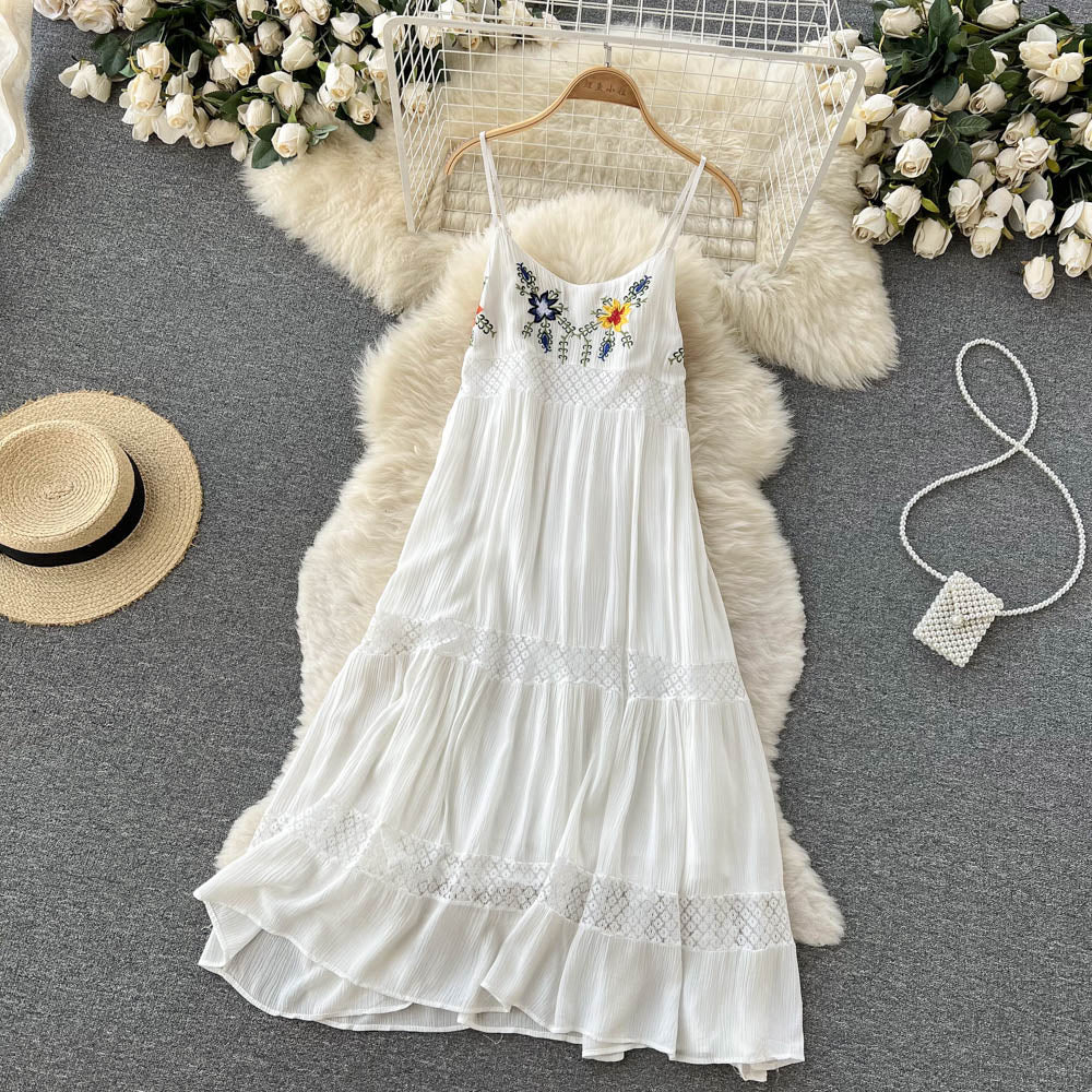 Sexy Spaghetti Straps Boho Lace Dress Women Holiday Dress P193